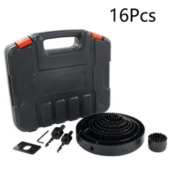 16Pcs Bi-Metal Wood Hole Saws Bit Set Woodworking DIY Wood Cutter Drill Bit For Concrete Gypsum boardHole Opener 19-150mm