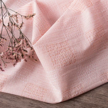 

High quality cotton patchwork Salt shrink pink grid printing tissu High grade spring and summer thin clothing fabric cotton