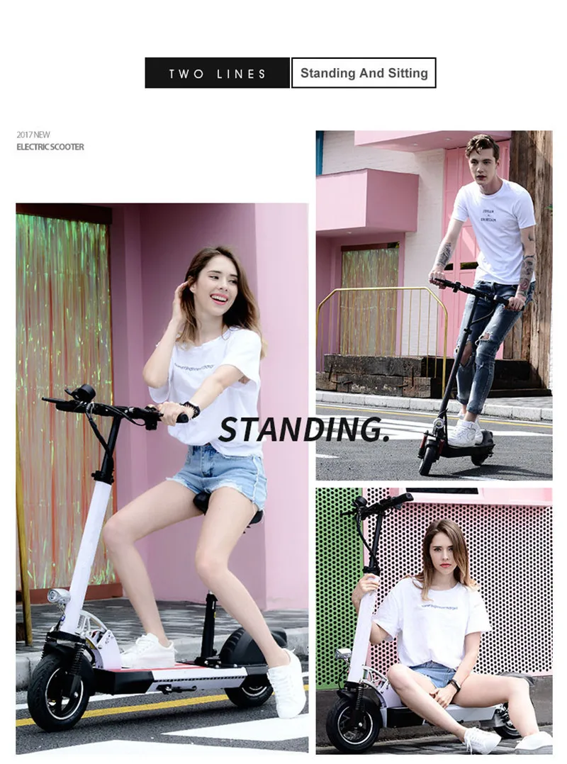 Daibot Folding Electric Bike 48V Two Wheel Electric Scooters 10 inch Motor 500W Portable With Seat Electric Scooters Adults      (25)