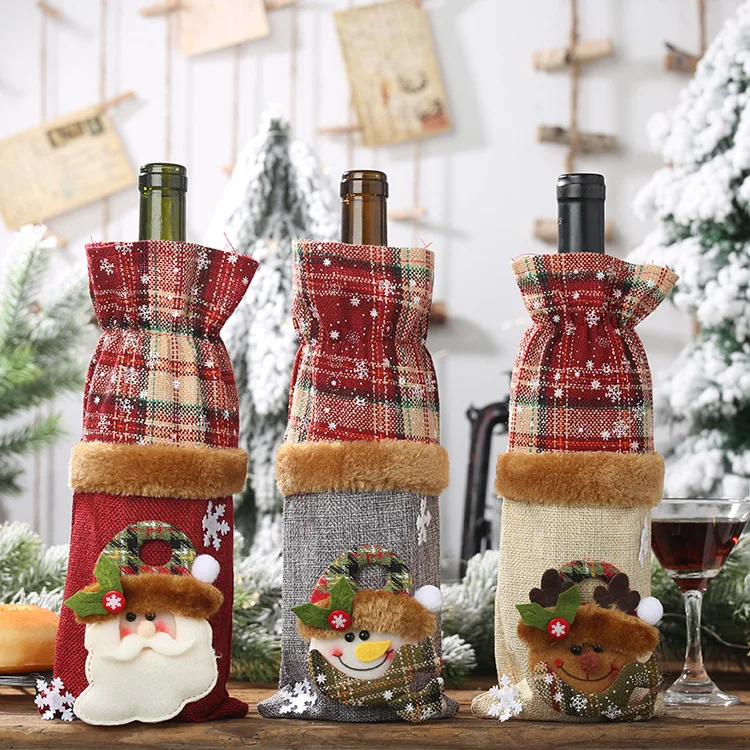 Description Picture 2 of itemChristmas Decorations for Home Santa Claus Wine Bottle Cover Snowman Stocking Gift Holders Xmas Navidad Decor Happy New Year