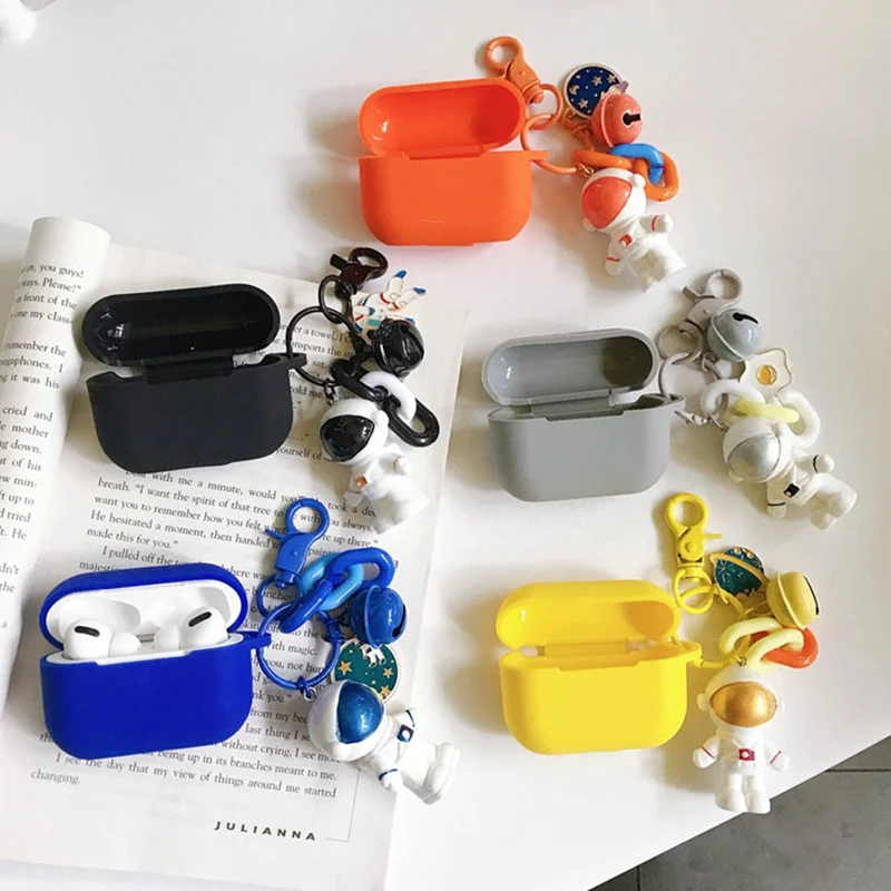 Милый мультфильм астронавт кулон силиконовые чехлы для Apple Airpods Pro Аксессуары Bluetooth беспроводные наушники коробка Защитная крышка