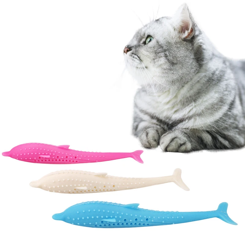 JORMEL Catnip Cat Toy Silicone Fish Dolphin Shape Cat Teether Toy Silicone Material For Long-term Use With Good Tolerance