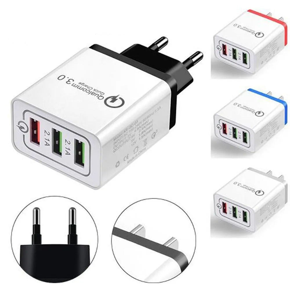 

18W Quick Charge 3.0 EU US 5V 3A Fast Charging Mobile Phone USB Charger For iphone Huawei Samsung Xiaomi LG Travel Charger