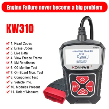 

New KONNWEI KW310 OBD2 Car Diagnostic Tool OBD 2 Car Scanner Diagnostic Tool Check Engine Tool Car fault code reading Russian