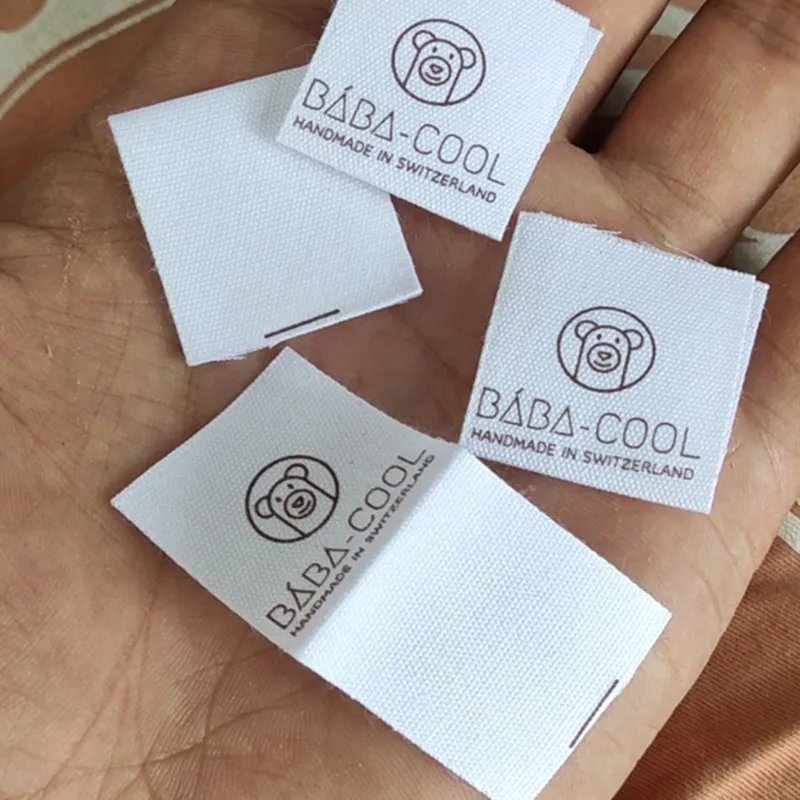 Clothes Labels 1000pcs , 2.5 * 6.7 cm Custom loop fold Washing Tags natural  cotton cloth label - AliExpress