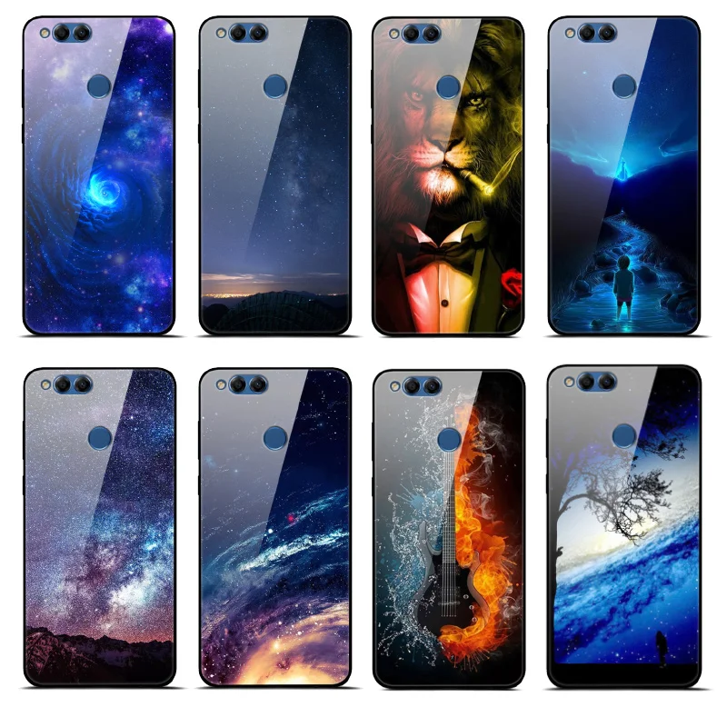 Чехол для Honor 7X чехол с закаленным стеклом телефона Huawei чехол-бампер 7 X X7 чехлы 5 93