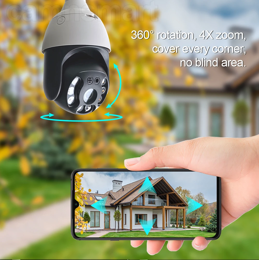 Dropship 3MP E27 Bulb Lamp Camera Wifi PTZ Waterproof 4X Digital Zoom Easy Install Indoor Outdoor Home Security Ycc365plus bluetooth cctv camera