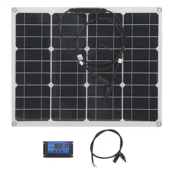

40W Ultra-Thin Monocrystalline Solar Panel IP65 Waterproof Dual USB Port Charging with Controller