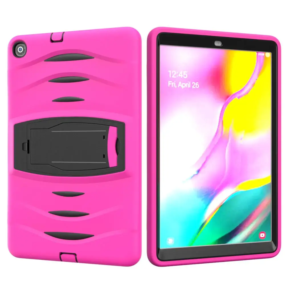 

For Samsung Galaxy Tab A 10.1" T580/T585 Cover Kids Safe Shockproof Heavy Duty Silicone PC Color Ripple Tablet Support Case