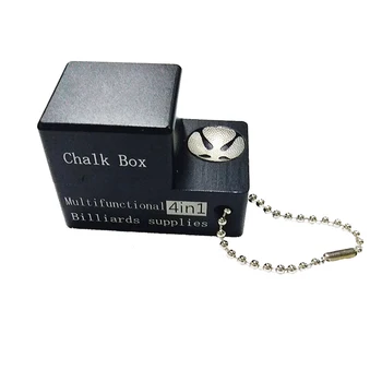 

Multifunctional Aluminum Magnetic Billiards Cue Pool Tip 4 In 1 Chalk Box Holder Portable Snooker Accessories Mini