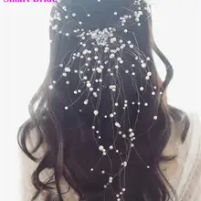 Невесты головной убор с жемчужинами ручной работы из бисера супер фея Мейсон простой ободок для волос красивые свадебные головные уборы