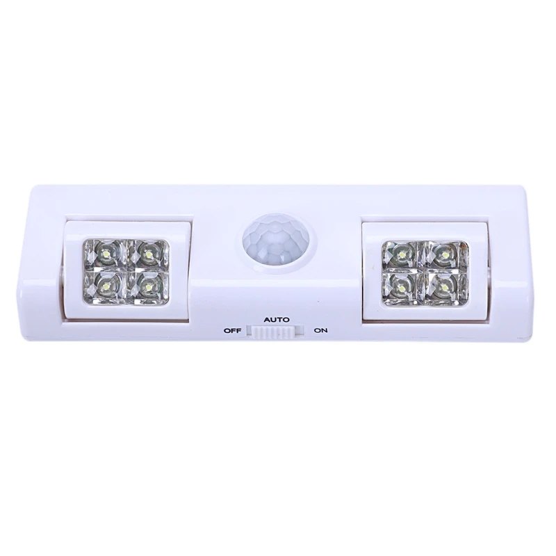 

HLZS-Closet Light with 8 LED 90 degree Rotation Battery Powered Wireless Motion Sensor Night Light for Cabinet, Bedroom, Drawer,