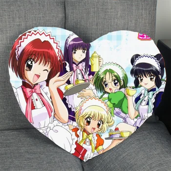 

New Arrival Tokyo.Mew.Mew Pillowcase Heart Shape Satin Fabric Pillow Cover For Home Bedroom Wedding Decorate Pillow Cases