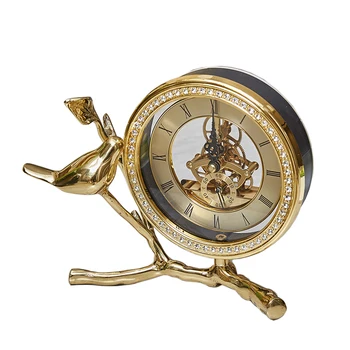 

Copper Nordic Alarm Clock Personality Creative Simple Bedroom Luxury Desktop Mute Table Clocks Zegary Bedside Desk Watch E6NZ