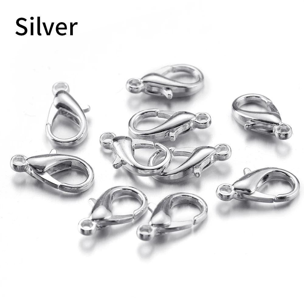 100pcs Lobster Clasps for Bracelets Necklaces DIY Hooks Chain Closure Accessories for Jewelry Making Findings Wholesale