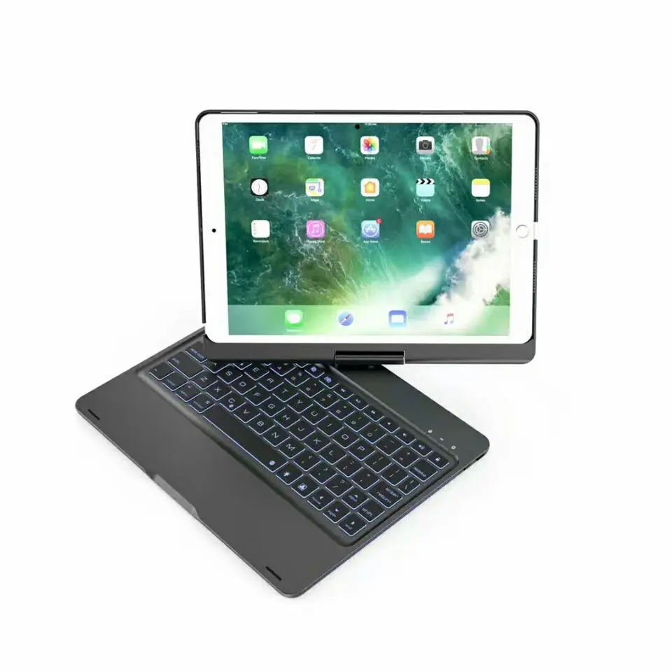 

New iPad Pro10.5 Tablet PC Bluetooth Keyboard 360-Degree Rotating Metal Colorful Backlight Wireless Keyboard
