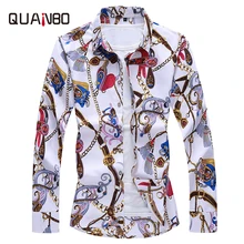 Мужские Гавайские рубашки большого размера 5XL 7XL, Новое поступление, осенние модные рубашки с длинным рукавом и индивидуальным принтом, Брендовые повседневные рубашки