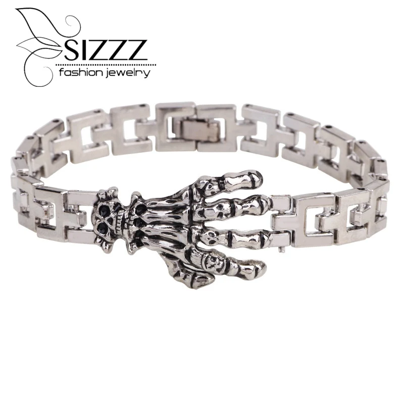 

19CM Long Europe and the United States retro skull claw jewelry wholesale clasp bracelet&bangles for men