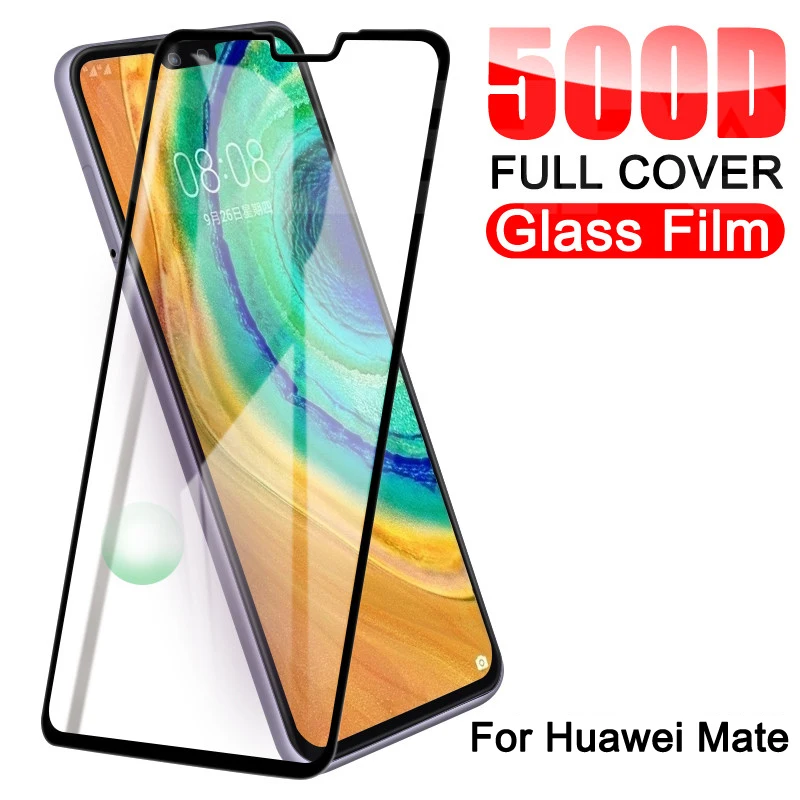 Закаленное стекло 500D для Huawei Mate 30 20 10 Lite 20X Pro Защитное экрана P40 E P Smart Z 2019