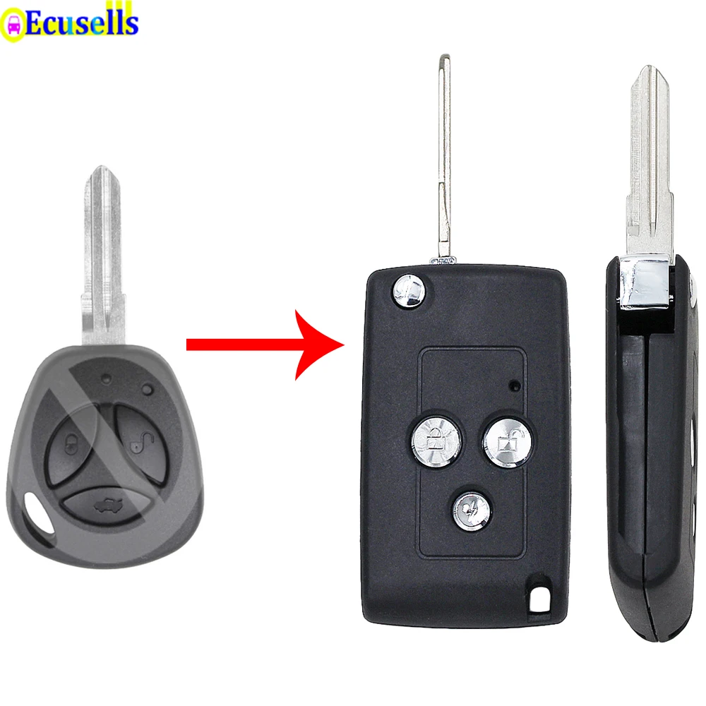 3 buttons Folding flip remote Key shell case fob For Lada with uncut blade | Автомобили и мотоциклы