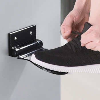 

Aluminum Wall Mount Shower Footstool Shower Footstool Bathroom Stand Footstool Non-slip Shower Foot Rest Bathroom Pedals