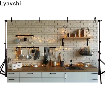 

Lyavshi Merry Christmas Kitchen Cabinet Decoration Tree Background Photo Studio Photography Background
