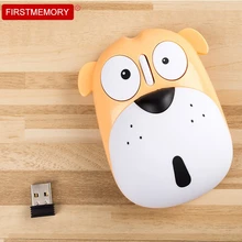 Милая маленькая собачка Беспроводная перезаряжаемая Бесшумная компьютерная мышь Бесшумная эргономичная оптическая Mause 1200 dpi USB 3D мышь для ПК ноутбука
