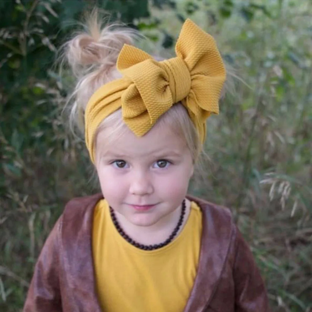 Fit-All-Baby-Large-Bow-Girls-Headband-Big-Bowknot-Headwrap-Kids-Bow-for-Hair-Cotton-Wide (2)