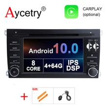 Ips DSP 4G 64G 8 Core 2 Din Android 10 Автомобильный мультимедийный dvd-плеер gps навигация для Porsche Cayenne S GTS 2003-2010 Автомагнитола FM