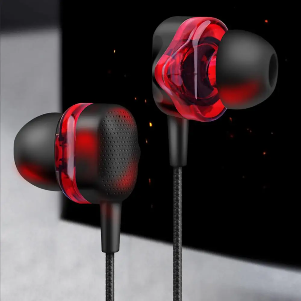 3.5mm Wired Earphones Dynamic Heavy Bass Sports Music Gaming Headset In-ear for Studio Phone Universal Noise Reduction Headphone