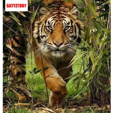 GATYZTORY 5D алмазная живопись полная квадратная дрель домашний декор DIY Алмазная вышивка Стразы мозаичная картина логотип на заказ Тигры