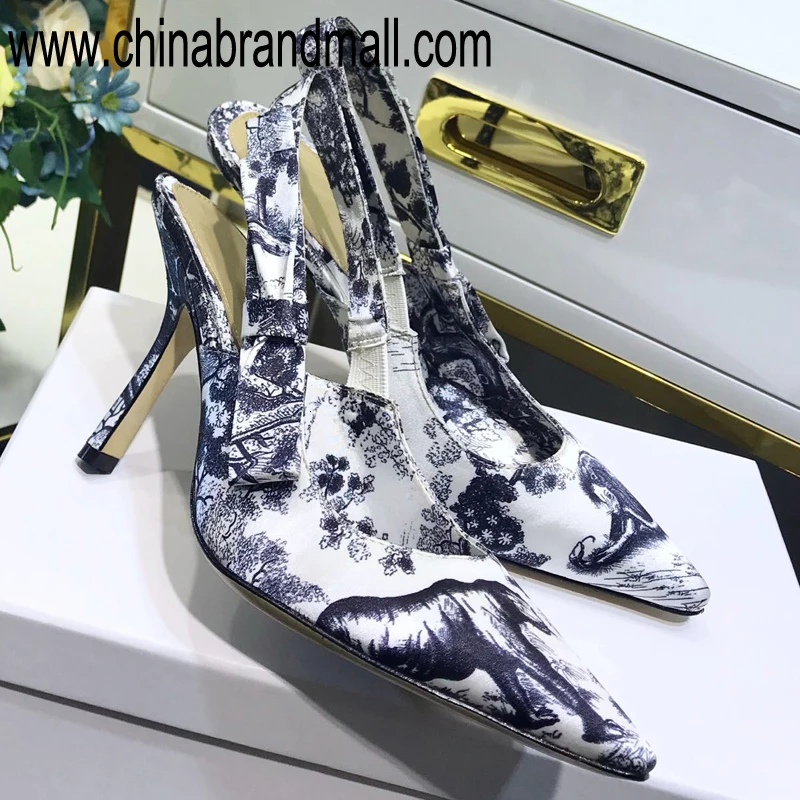 

Animal Paint Sandals 2019 Summer New Fashion Women Sandals High Quality Mid Thin Heel Sandals