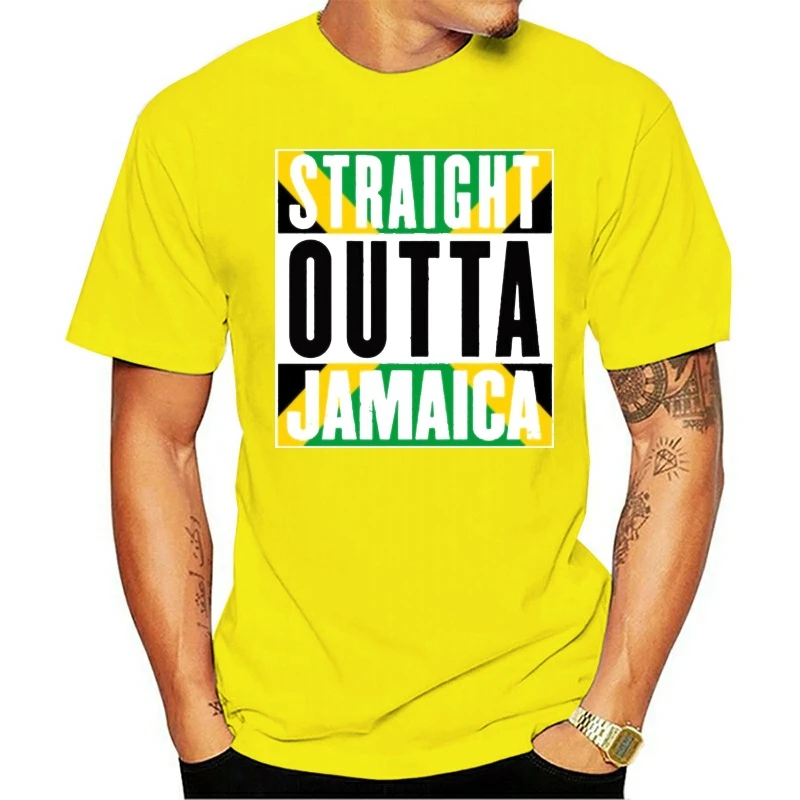 

Straight Outta Jamaica Rasta Jamaican Pride T-Shirt Mens Tee Gift New From Us T Shirt new 2020 Fashion Print Short Summer Tees