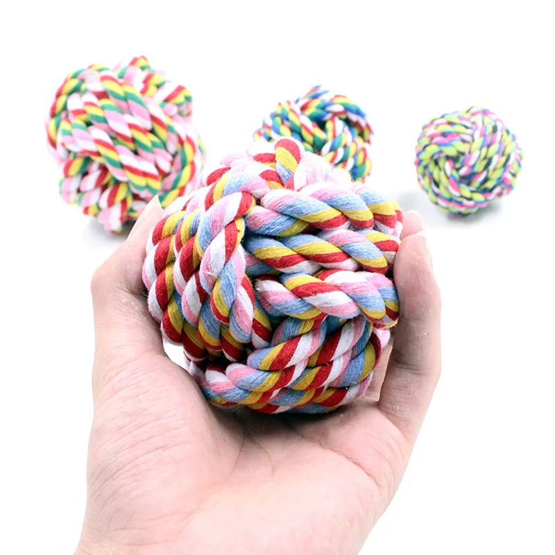 Small Dog Toy Ropes Molar Cotton Puppy Rope Ball Bite Resistant Toys