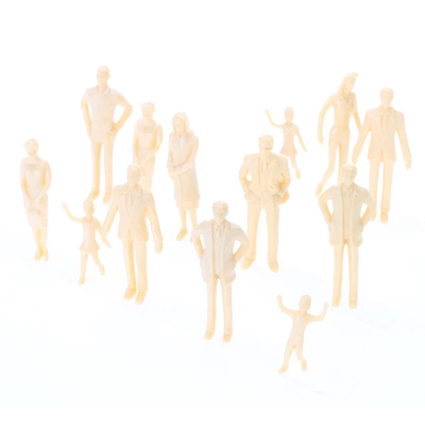 20 Unpainted People Figures 1:30 O Scale Train Railway Park Scenery Layout