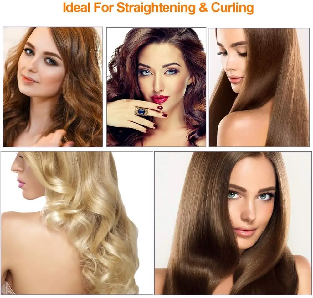 Steam Hair Straightener Brush Titanium Ceramic Flat Iron Professional Electric Hair Comb Fast Hair Styling Straightening Iron 6