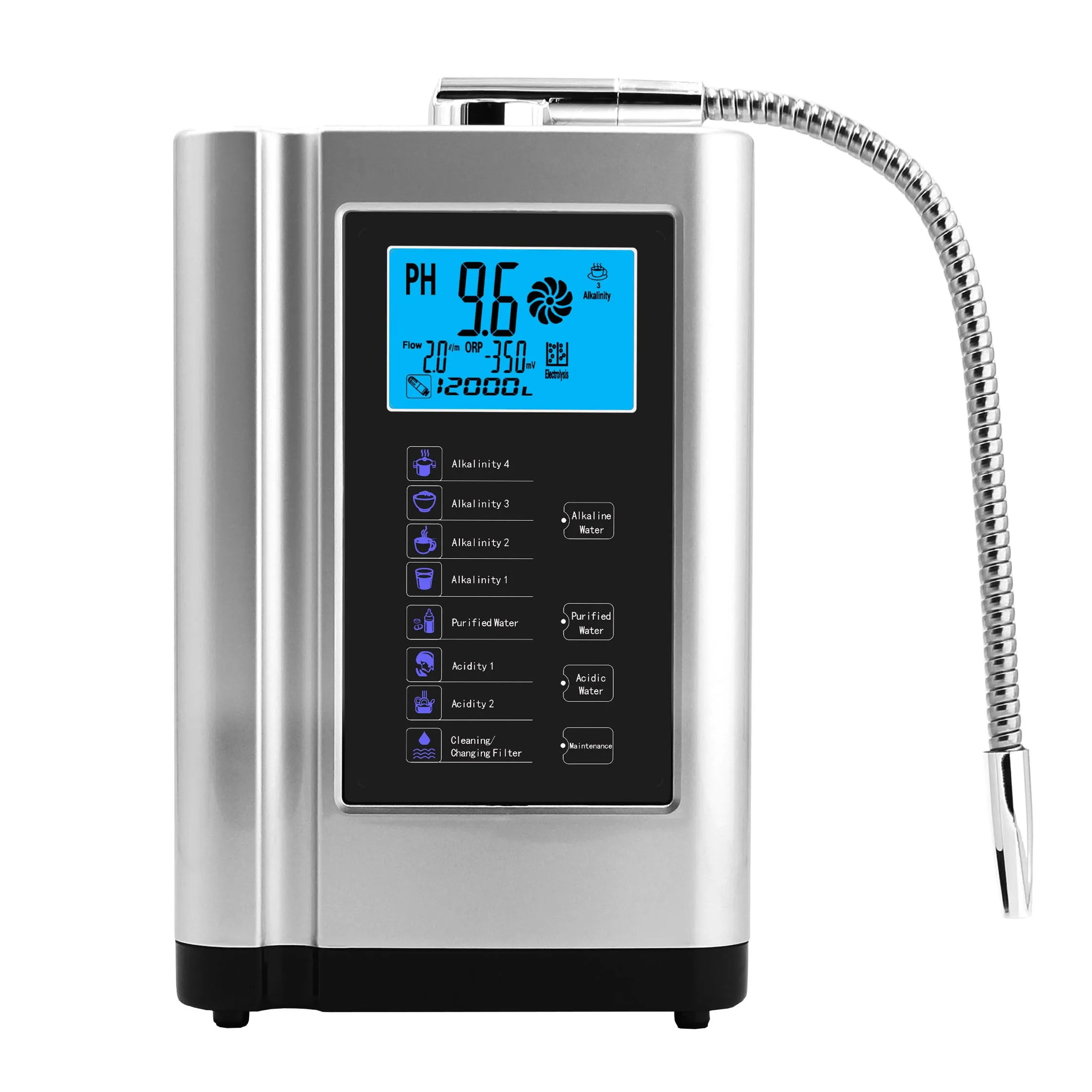 Alkaline Water Ionizer generator Machine PurifierProduces pH 3.5-10.5 Alkaline Acid waterWater Filter System for Home