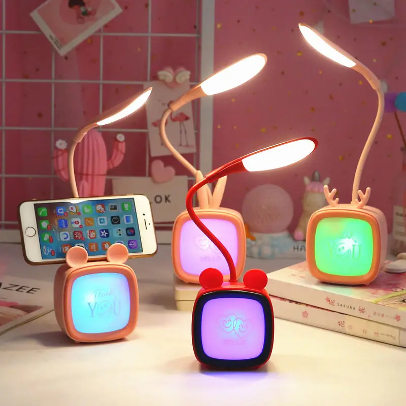 

LED table lamp ins student cartoon dormitory bedside table lamp Free shipping for bedroom table lamp led lighting