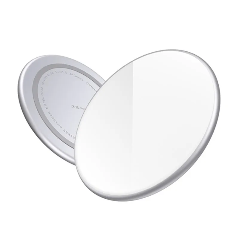 Silver 1PC Qi Беспроводное зарядное устройство 15 Вт Ультра тонкое зарядное устройство для телефона светодиодный беспроводной зарядное устройство для Iphone 11 Pro для samsung S10 для huawei P30 Pro - Тип штекера: Silver 1PC