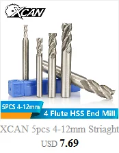 XCAN 1 шт. диаметр 1,5-13 мм HSS концевые фрезы 4 флейты прямой хвостовик концевой фрезы