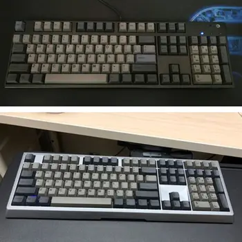 

Dolch Black Gray Mixed Thick PBT 108 Keycaps OEM Cherry Profile ANSI Layout Bi-Color Injection Over Molding Keycap