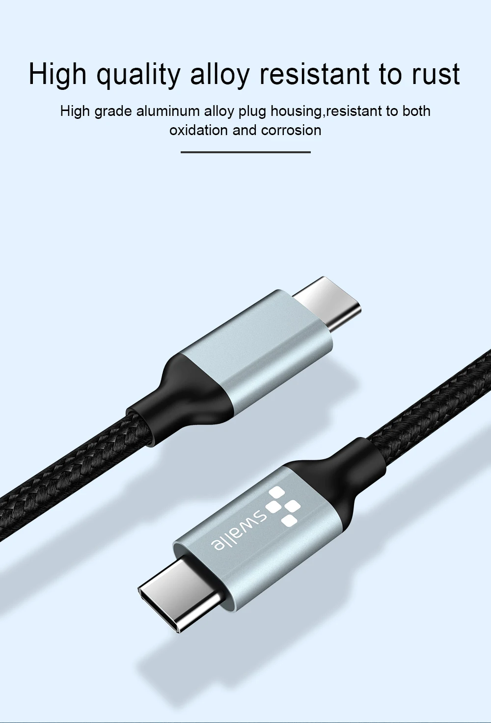 Swalle 3,0 type C к USB C кабель для samsung S9 S8 Note 9 8 PD 60W 3A Быстрая зарядка 4,0 USB-C кабель для быстрой зарядки для MacBook