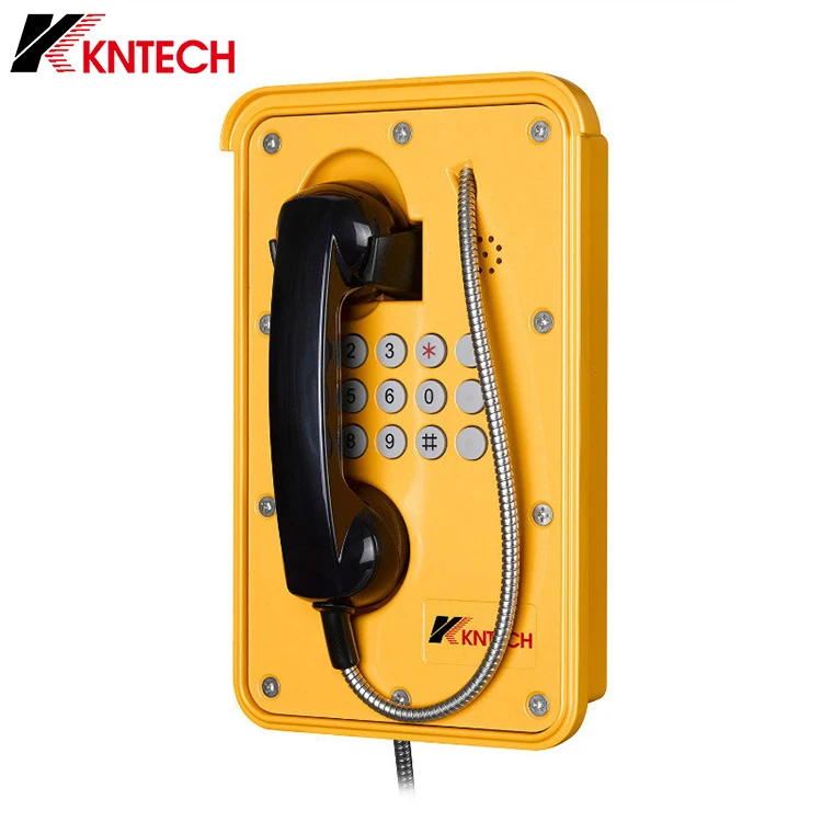 Aluminum emergency Telephone Vandal Waterproof Phone Yellow Powder coated Wall mounted Analog sos KNSP-09 for tunnel | Мобильные