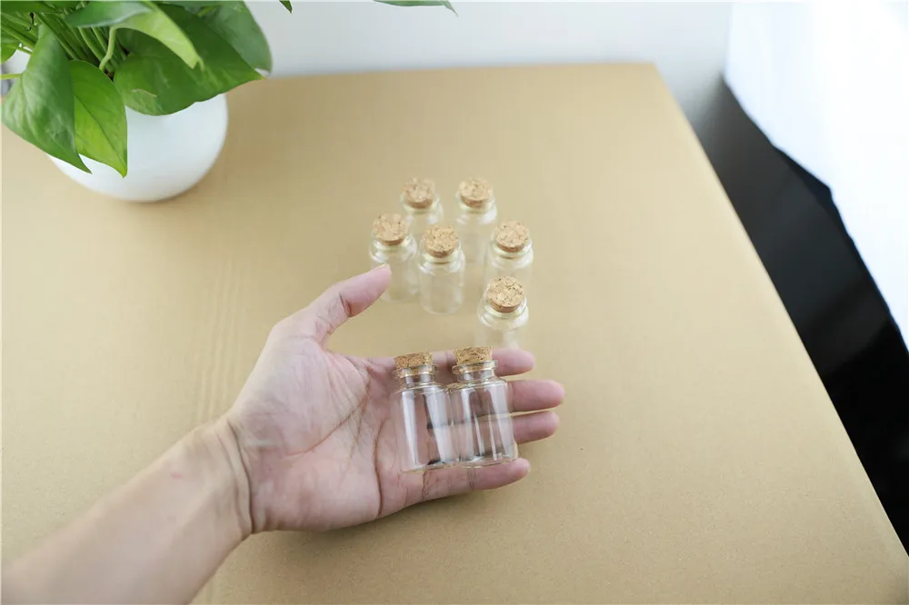24pcsLot 20ml Mini Wishing Glass Bottles Cork Crafts Jars Cork Stopper 3050mm Transparent Empty DIY Glass Bottles (4)