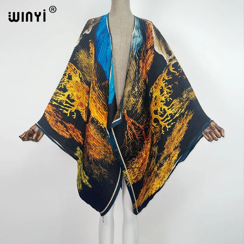 

WINYI 2021 kimono women Spring Women Cardigan stitch robe Cocktail sexcy Boho Maxi African Holiday Batwing Sleeve Silk Robe