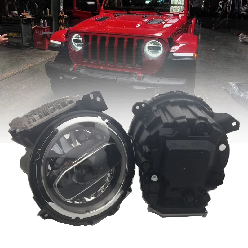 2 шт. 9 дюймов светодиодный проектор фары с белым ореолом и янтарным сигналом поворота 90 Вт для Jeep Wrangler JL