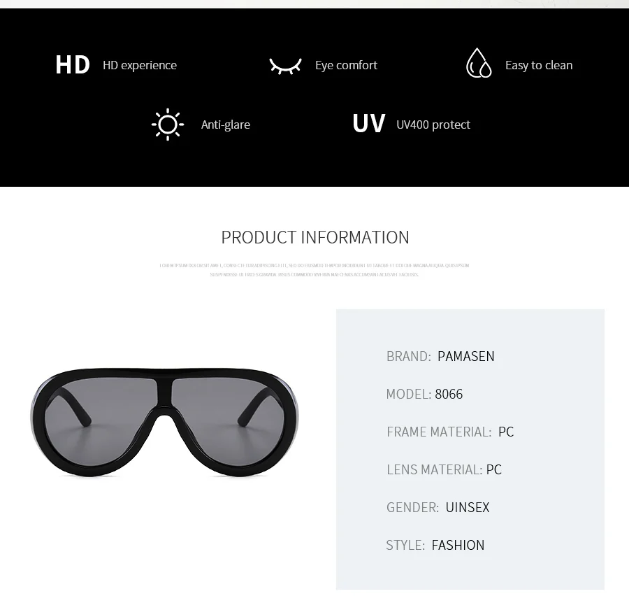 PAMASEN новые модные сиамские солнцезащитные очки для женщин UV400 градиентные солнцезащитные очки для женщин Oculos De Sol 7 цветов 8066