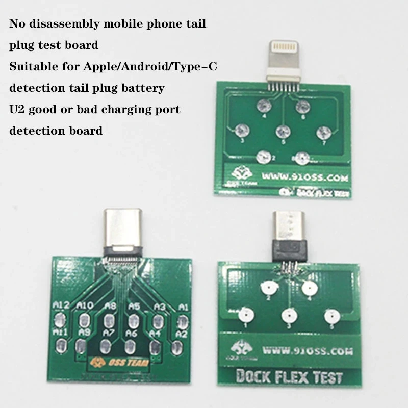 OSS Team Micro USB Dock Flex Test Board For IPhone 6 7 8 And Android Phone U2 Battery Power Charging Dock Flex Easy Testing Tool 10pcs pcb print circuit board carbide micro drill bits tool for smt cnc 0 3mm to 1 2mm micro tips drill bits