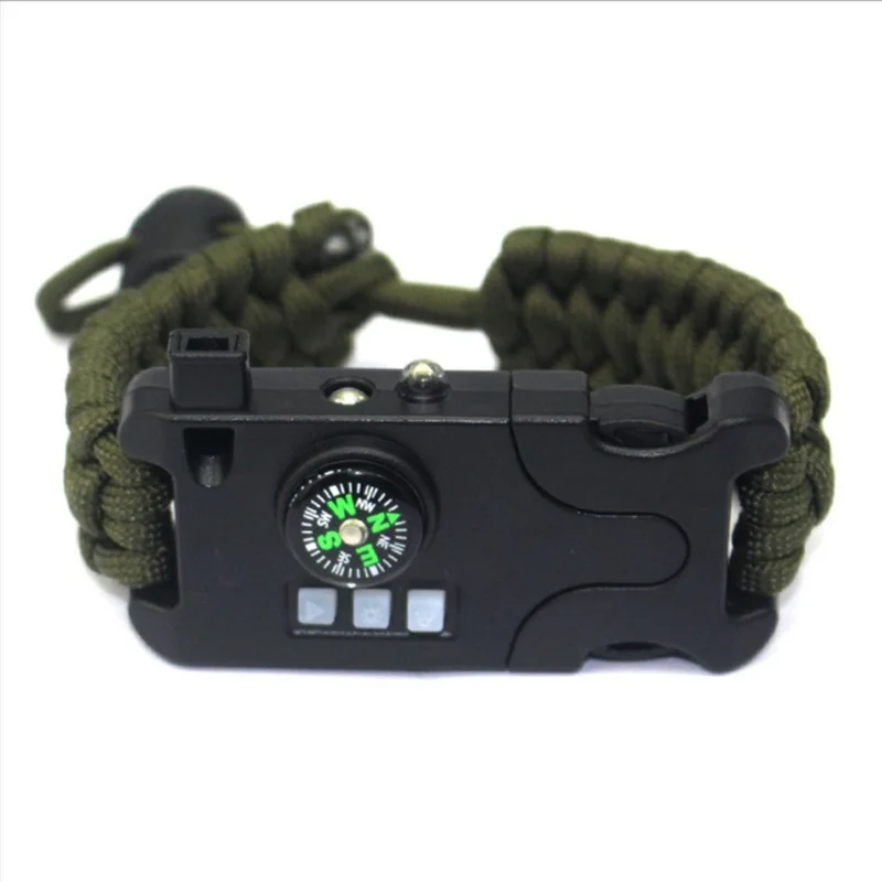 

Braided Bracelet Men Paracord Survival Bracelet Outdoor Camping Rescue Emergency Rope Bracelets Bangles Army Green