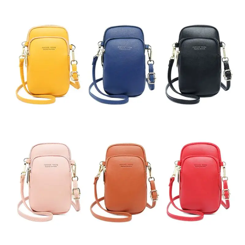 

Pure Color Multifunction Crossbody Cell Phone Shoulder Bag Phone Bag Card Holder